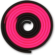 Скакалка для художественной гимнастики утяжеленная двухцветная INDIGO 165 г IN165 3 м Розово-черный