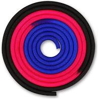 Скакалка гимнастическая утяжеленная трехцветная INDIGO 165 г IN163 3м Синий-розовый-черный