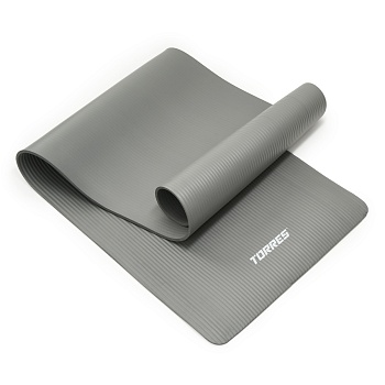 Коврик для йоги TORRES SOFT, каучук 1,2 см, серый, Толщина коврика 12 мм в Магазине Спорт - Пермь