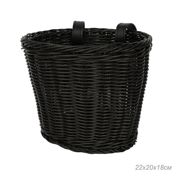 Корзина для велосипеда пластиковая плетеная черная. / QY-CL-046
