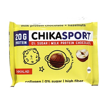 Bombar CHIKALAB - Протеиновый шоколад без сахара - Молочный шоколад с фундуком 100г в магазине Спорт - Пермь