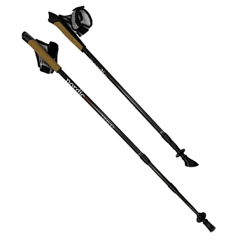 Палки для скандинавской ходьбы телескопические трехсекционные NordicPro TRAVEL, 100%carbon