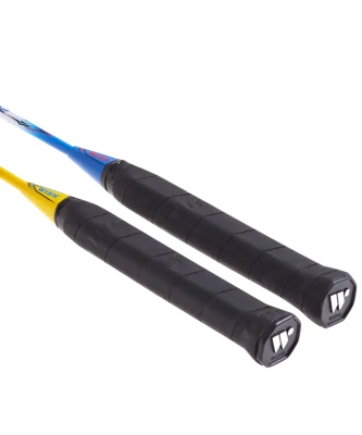 Набор для бадминтона WISH Alumtec 502 (2 ракетки+2 волана), сине/желтый