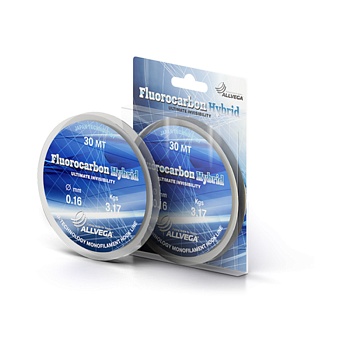 Леска монофильная ALLVEGA Fluorocarbon Hybrid 30м 0,10 мм (1,3 кг) флюорокарбон 65%
