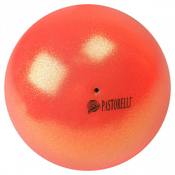 Мяч для художественной гимнастики PASTORELLI New Generation GLITTER HV, цвет 00033 оранжевый