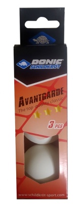 Мяч для настольного тенниса Donic Schildkrot Avantgarde 3 звезды, 40+мм, цвет: белый, 3 штуки