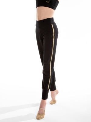 Гимнастические брюки Solo Триумф черные из футера SK01-839