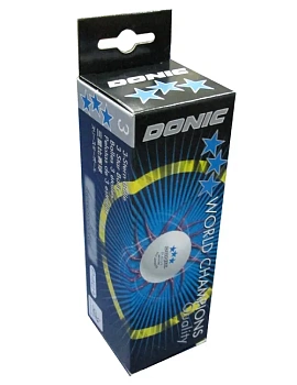 Мяч для настольного тенниса Donic P40+, 3***, белые (3 шт)