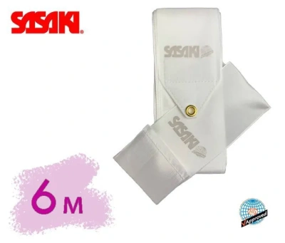 Лента для художественной гимнастики SASAKI M 71-F, 6 метров, цвет: W - белый