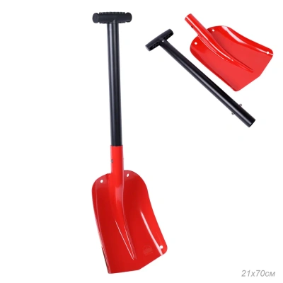 Лопата лавинная алюминиевая ИРЕМЕЛЬ СНЕГОВИК IR124 односекционная, T-образная рукоять, длина 70см, лезвие 28х21см