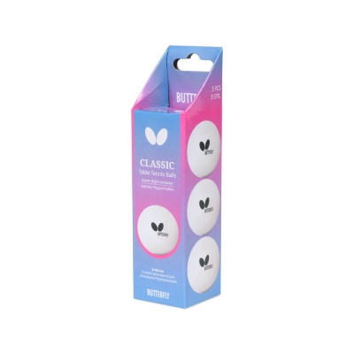 Мяч для настольного тенниса Butterfly Classic 40+ (3 штуки) белый