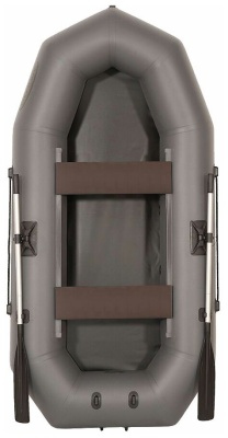 Лодка Лоцман Стандарт 260 ВНД гребная под мотор, серая