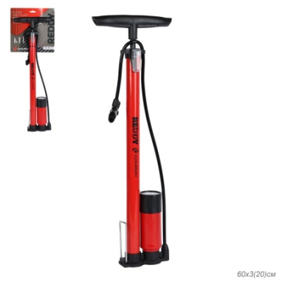 Насос напольный с манометром COMIRON REDDY стальной цилиндр стальная складная ножка ручка и основание литой пластик Presta-Schrader-Dunlop в Магазине Спорт - Пермь