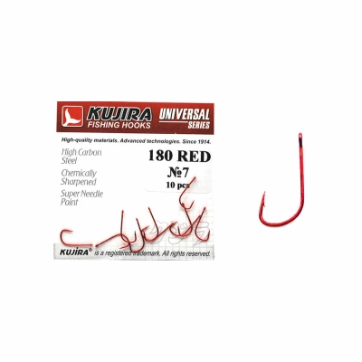 Крючки Kujira Universal 180 №7(10шт)Red