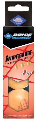 Мяч для настольного тенниса Donic Schildkrot Avantgarde 3 звезды, 40+мм, цвет: оранжевый, 3 штуки