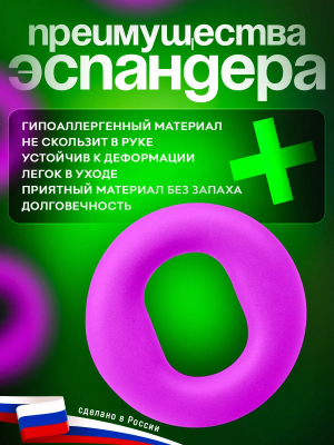 Эспандер кистевой  Fortius с двумя нагрузками 5- 15 кг, цвет фиолетовый в Магазине Спорт - Пермь