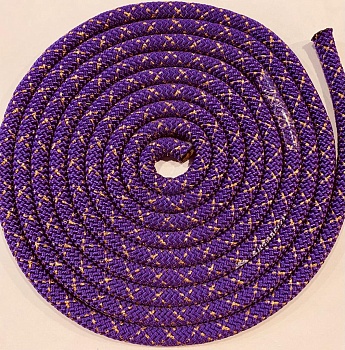 Скакалка гимнастическая PASTORELLI "Металлик", цвет: Фиолетовая скакалка с золотыми нитями Артикул: 00131