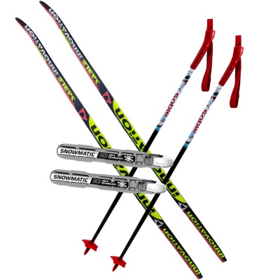 Лыжи юниорские с креплениями STC NNN, с палками в магазине Спорт - Пермь