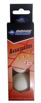 Мяч для настольного тенниса Donic Schildkrot Avantgarde 3 звезды, 40+мм, цвет: белый, 3 штуки