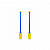 Булавы для художественной гимнастики Indigo 41 см, вставляющиеся, голубо-желтые (IN018)