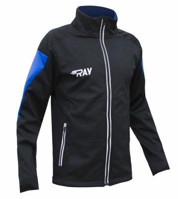 Куртка разминочная RAY WS RACE (UNI), черный/синий, светоотражающая молния