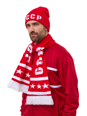 Шапка мужская СССР 70M-RT-1845/,1 красная