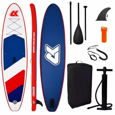 Сапборд надувной (SUP-доска)  CK-11R (WHITE/RED/BLUE 11S)