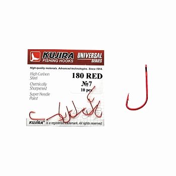 Крючки Kujira Universal 180 №7(10шт)Red