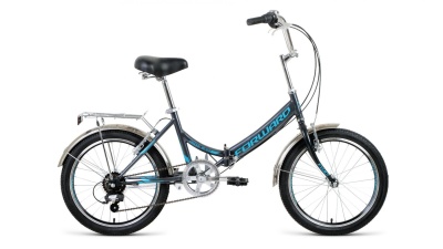 Велосипед складной Forward ARSENAL 20" 2.0, 6 скоростей, серый/бирюзовый в Магазине Спорт - Пермь