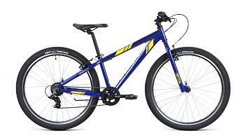 Велосипед Forward TORONTO 26" 1.2, 7 скоростей, рама 13" синий/желтый