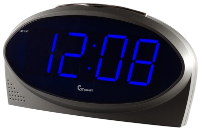 Часы - будильник электронные сетевые, светящиеся синим светом GRANAT C-1232, синие в магазине Спорт - Пермь