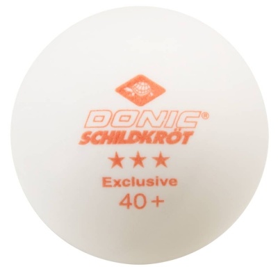 Мяч для настольного тенниса Donic Exclusive, 3 звезды, цвет: белый, 6 штук