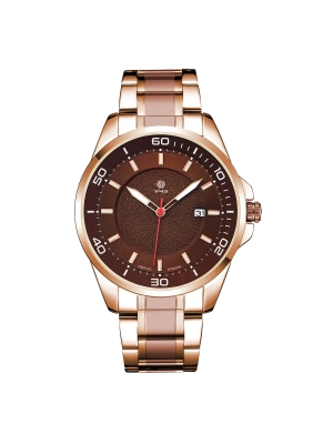 Наручные мужские кварцевые часы УЧЗ 1347B-4 золото с черным спорт браслет в магазине Спорт - Пермь