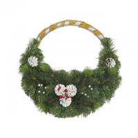 Венок Лоза с шишками 40 см серебро