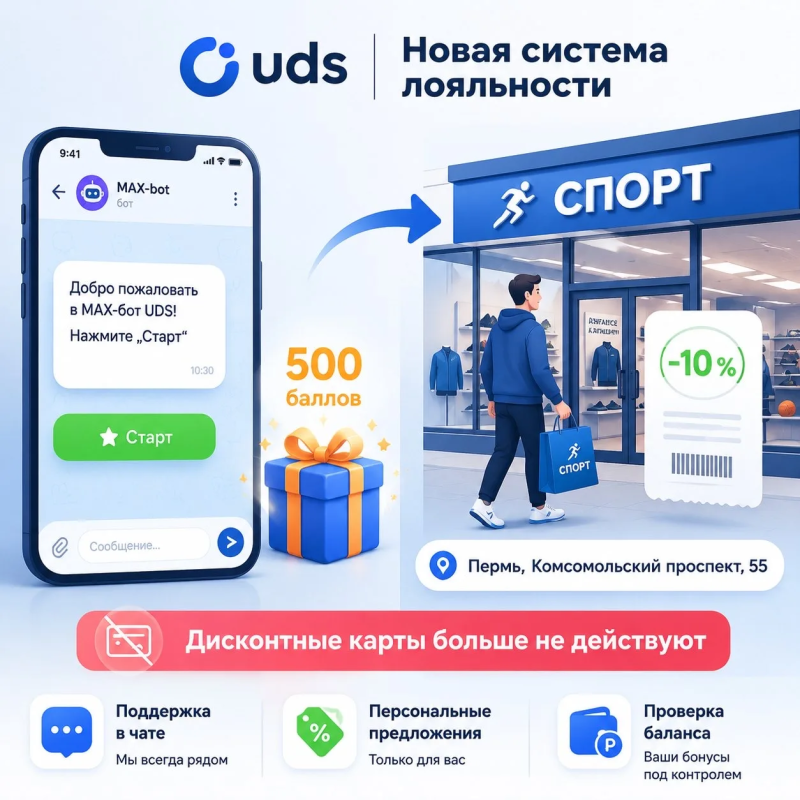 Новость дня: новая эра лояльности — встречайте MAX‑бот для UDS!