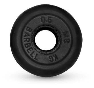 Диск обрезиненный MB Barbell "Стандарт" MB Barbell, d=31 мм, вес 0,5 кг, черный в Магазине Спорт - Пермь