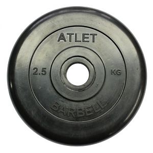 Диск обрезиненный MB BarbelI "Atlet", d=26,2, вес 2,5 кг в Магазине Спорт - Пермь