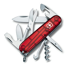 Нож Victorinox Climber, 91 мм, 14 функций, полупрозрачный красный, 1.3703.Т