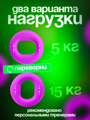 Эспандер кистевой  Fortius с двумя нагрузками 5- 15 кг, цвет фиолетовый в Магазине Спорт - Пермь