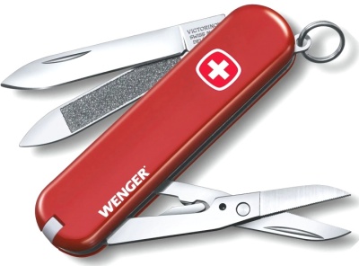 Нож-брелок Victorinox Executive, 65 мм, 7 функций, красный "Wenger" (0.6423.91)