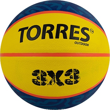 Баскетбольный мяч TORRES 3х3 (стритбол), резина, Outdoor B022336, размер 6