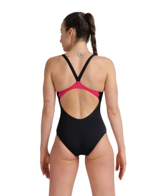 Купальник женский Arena V BACK GRAPHIC 5021 590, black-freak rose в магазине Спорт - Пермь