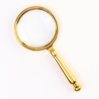 Лупа 3х-кратности, золотая, линза 32мм,19см, артикул 9943887
