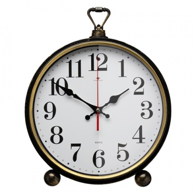Настенно-настольные часы Рубин 3426-001 26х32 см, корпус черный с золотом "Классика" в магазине Спорт - Пермь