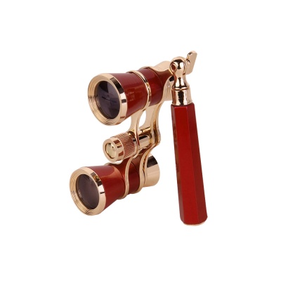 Бинокль театральный Veber Opera БГЦ 3x25 E08, лорнет, красный/золотой