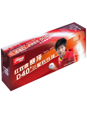 Мяч для настольного тенниса DHS DUAL, 3***, D40 мм, белые (10 штук)