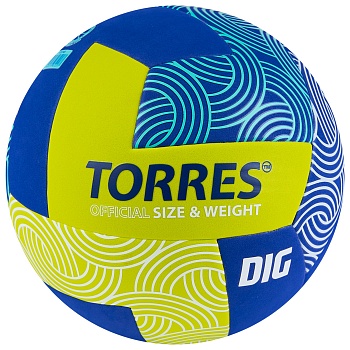 Мяч для волейбола TORRES Dig V22345, размер 5