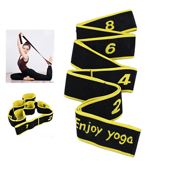 Эспандер - лента Woohooo Yoga Belt, 8 петель, желтый в Магазине Спорт - Пермь