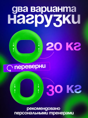 Эспандер кистевой  Fortius с двумя нагрузками 20-30 кг, цвет зеленый в Магазине Спорт - Пермь