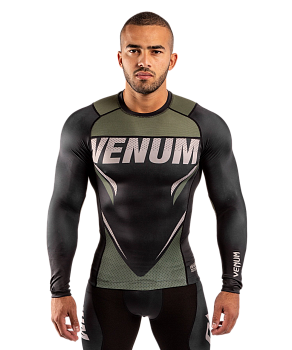 Рашгард для MMA Venum ONE FC Impact Black/Khaki L/S в магазине Спорт - Пермь